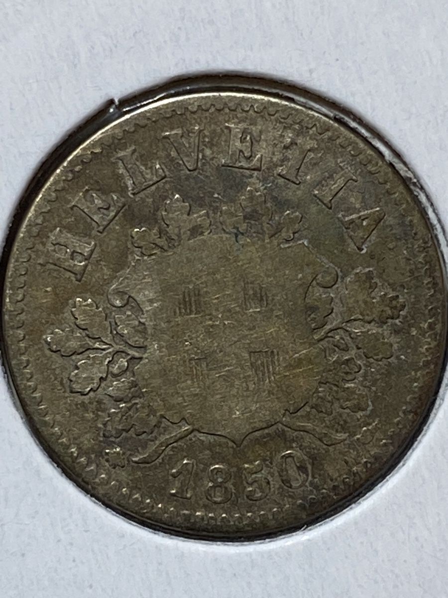 Tutti le monete: Suisse - 10 centimes - 1850 BB - AG  – Usato da Payerne venduto da Mike1682 2