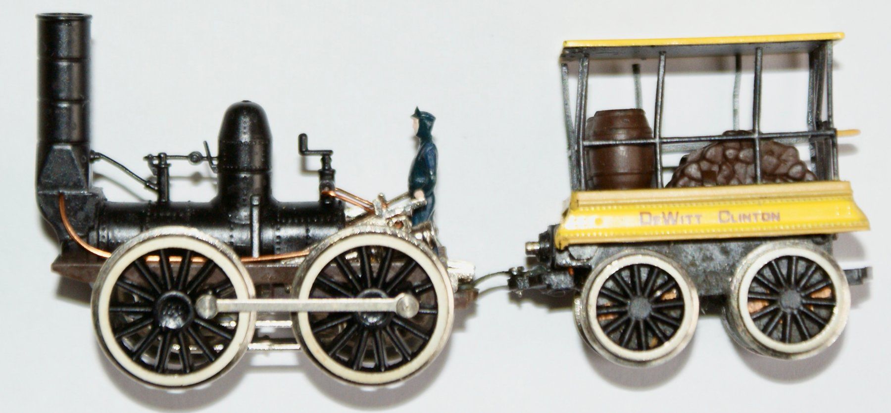 Modellini di ferrovie: DE WITT CLINTON 1831 et 3 wagons – Nuovo (secondo la descrizione) da Morrens VD venduto da alain50 1