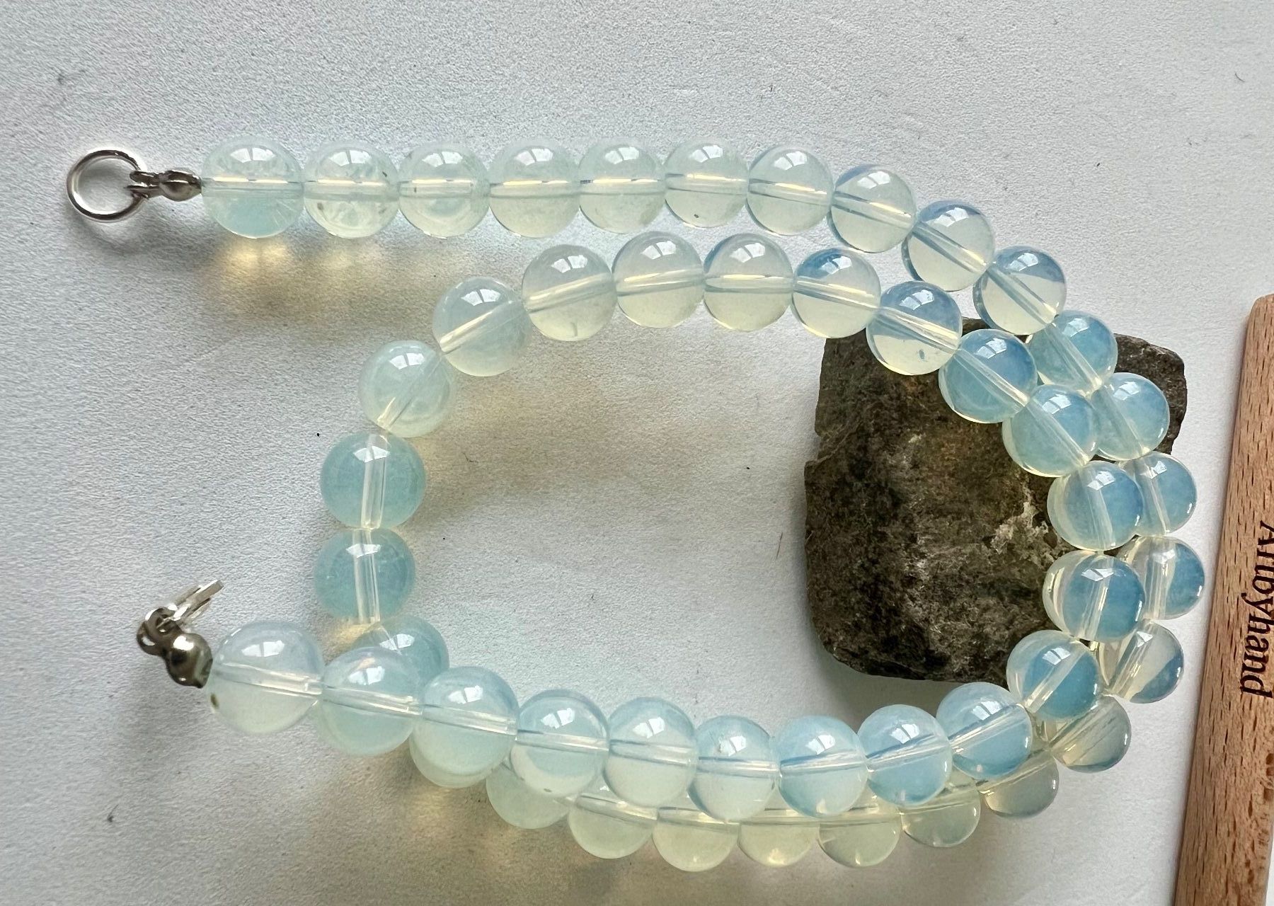 Catenine: Opalit Collier Silber 925 mit seidigem Schimmer 49 cm Unikat – Nuovo (secondo la descrizione) da Ruswil venduto da artbyhand 8