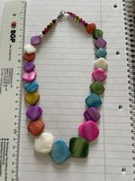 Collier fantaisie mère de perle, couleurs neuf 50 cm