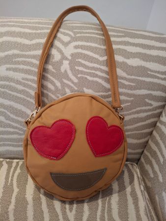 Süsse Emoji Leder Handtasche ❤️, 25 cm Diameter