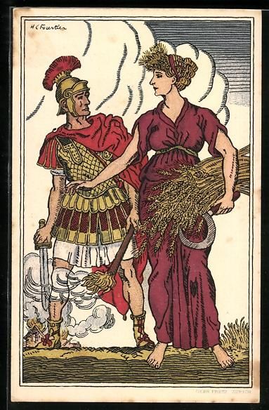 Cartes postales: Schweizer Bundesfeier 1916, Römischer S – D'occasion à Berlin par bartko-reher
