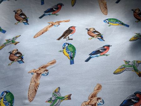 Foulard /rectangulaire 100%  pure soie oiseaux  Swiss Bijau