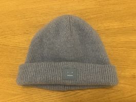 ACNE STUDIOS Face Beanie Mütze Hellblau Warm Winter