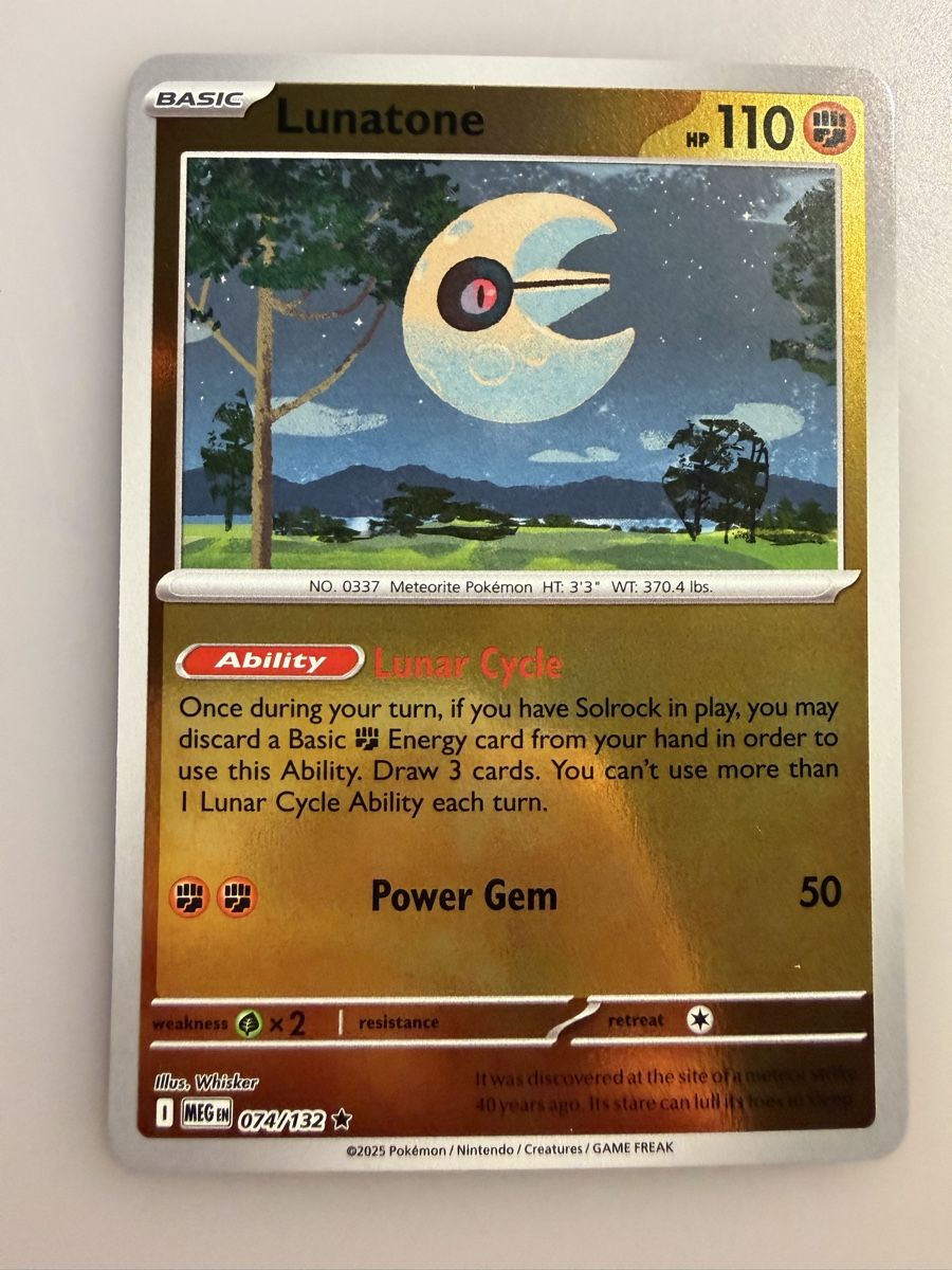Pokémon Carte collezionabili: Lunatone (MEG074) – Nuovo (secondo la descrizione) da Vevey venduto da Matx