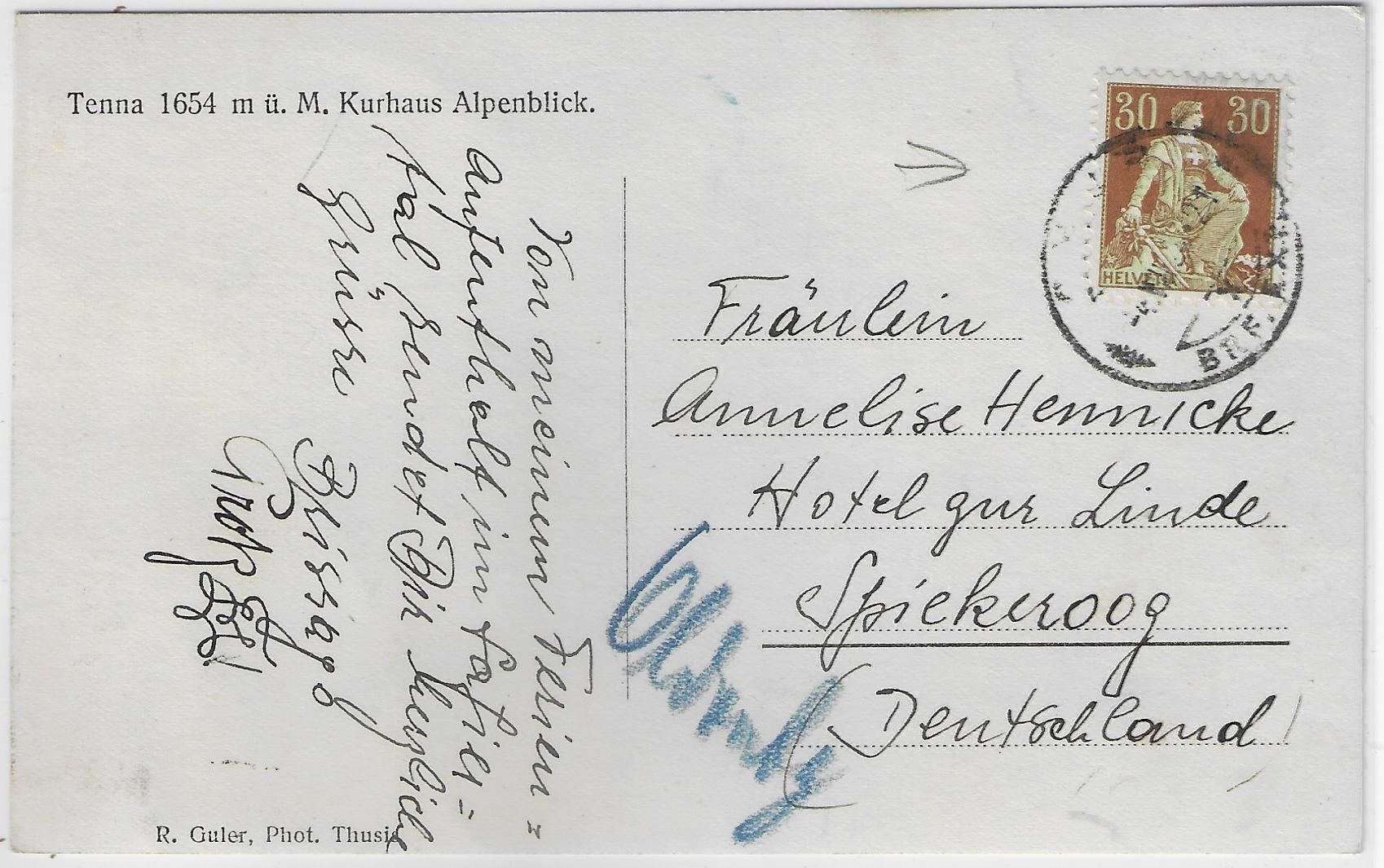 Cartoline postali: Tenna - Kirche – Usato da Ettingen venduto da Kartenplanet 1