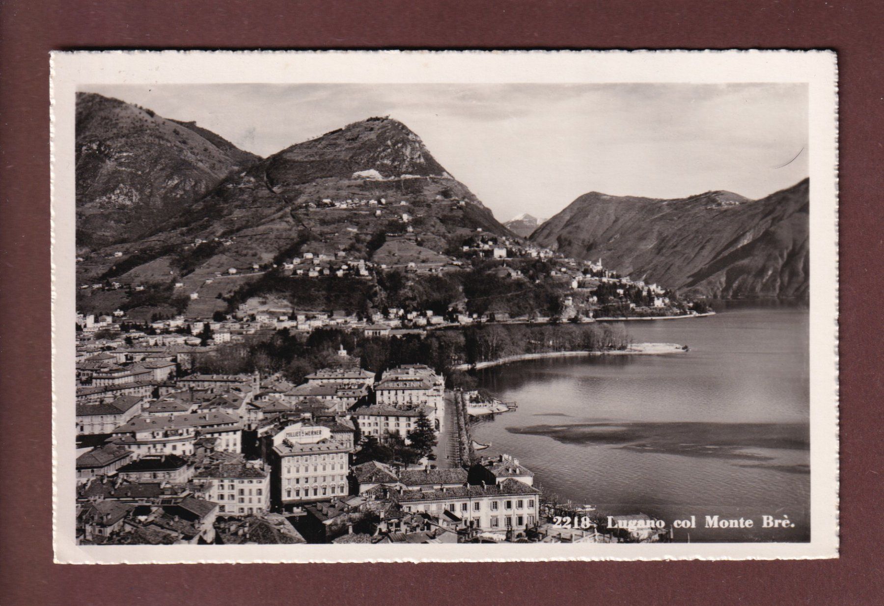 Cartoline postali: LUGANO col Monte Brè - 1949 – Usato da Pully venduto da nicecards-shop