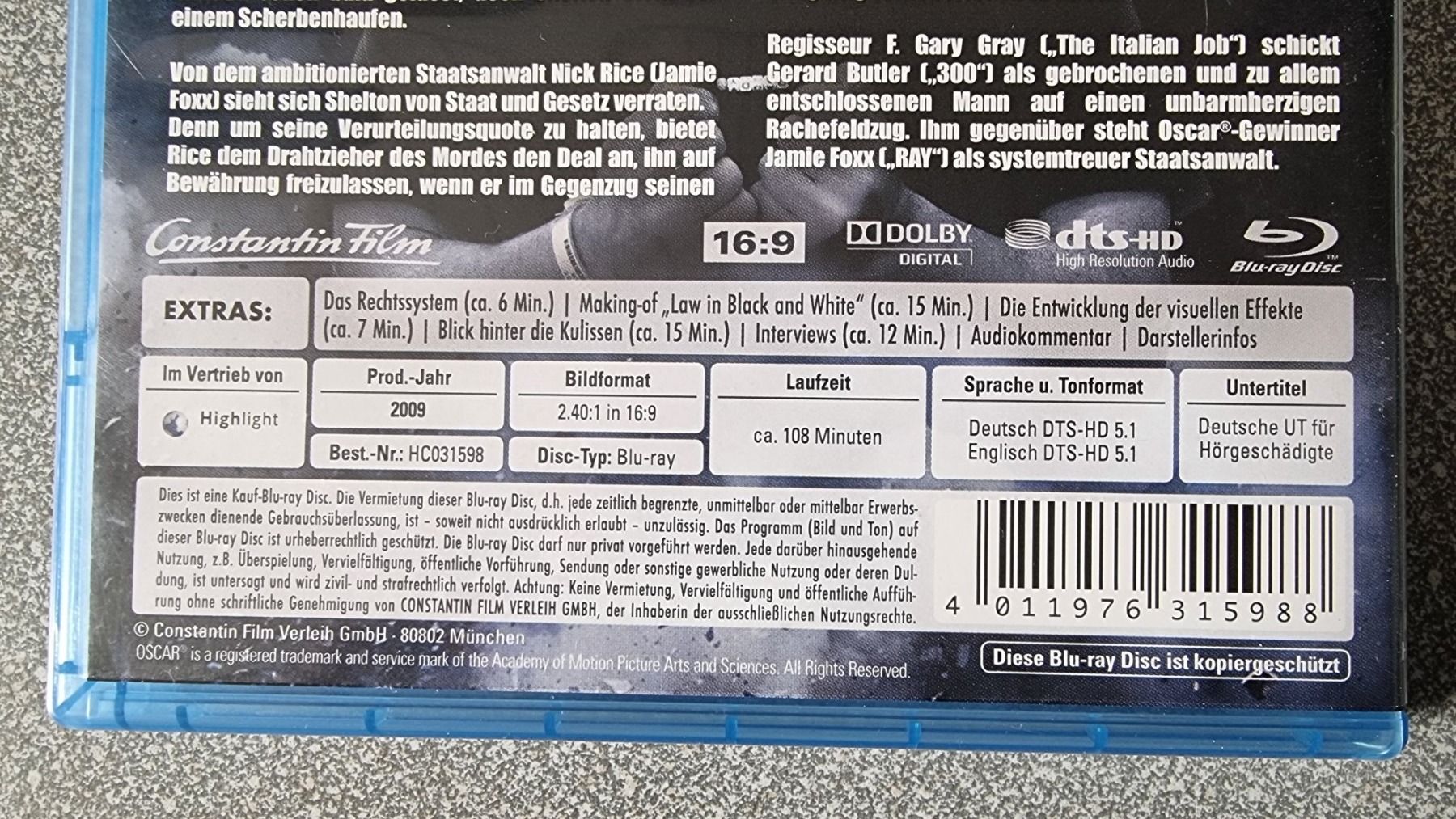 Alle DVDs: Blu Ray - Gesetz der Rache / Gerard Butler – Gebraucht aus Oetwil am See von fineli2 1