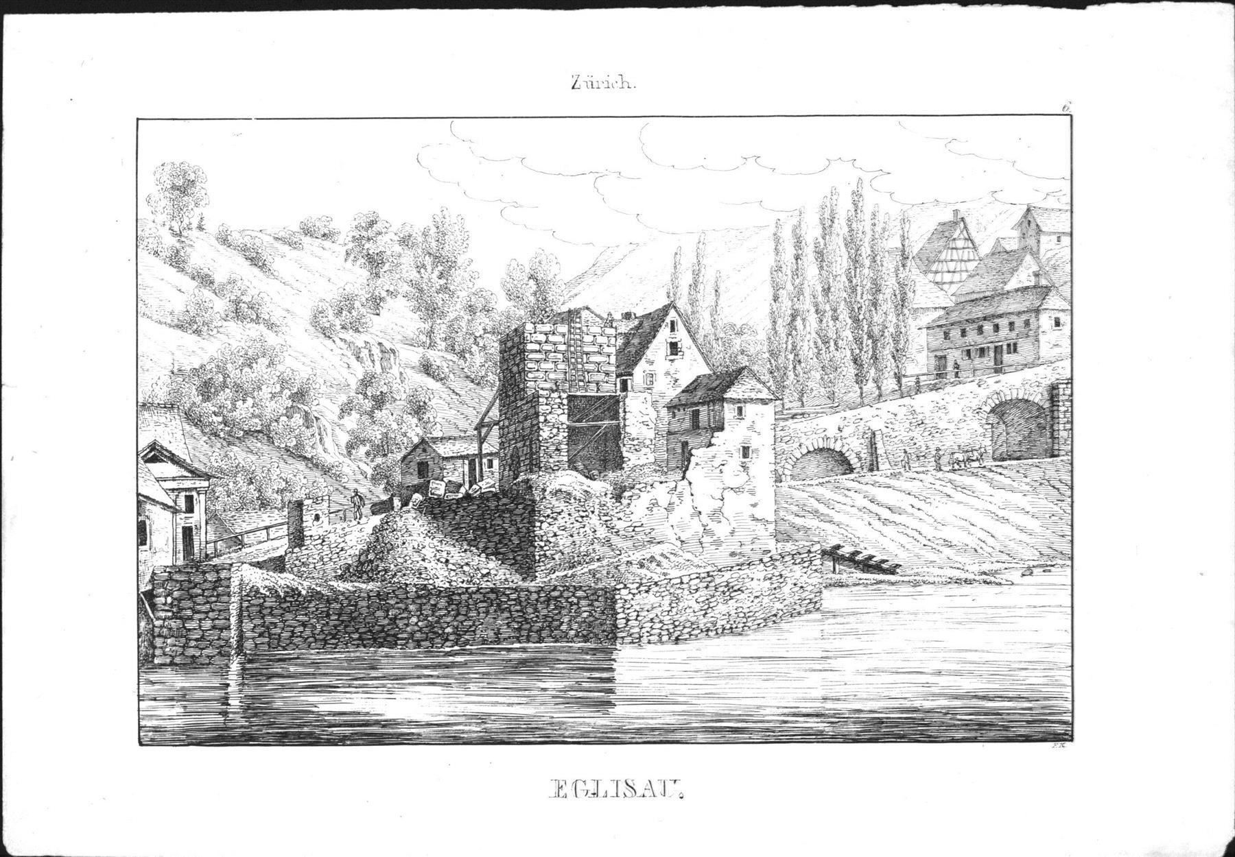 Incisioni: Eglisau von Wagner 1840 – Usato da Rafz venduto da Helvet32