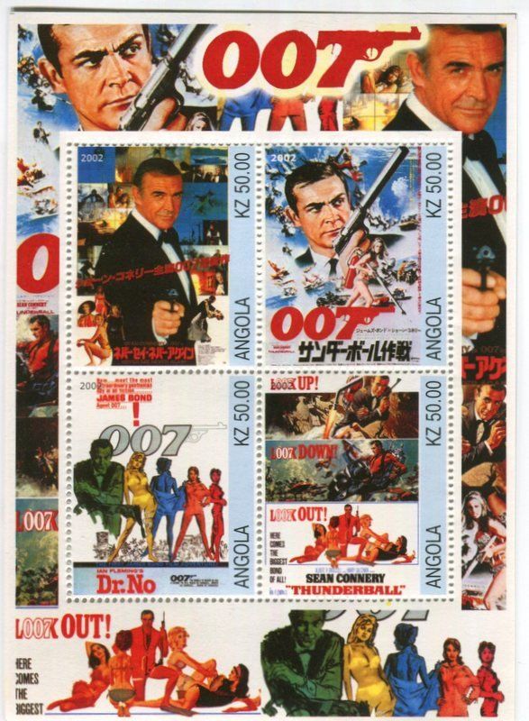 Tutti i francobolli: Block "James Bond. Sean Connery". Angola – Nuovo e nell'imballaggio originale da Basel venduto da Butsch5