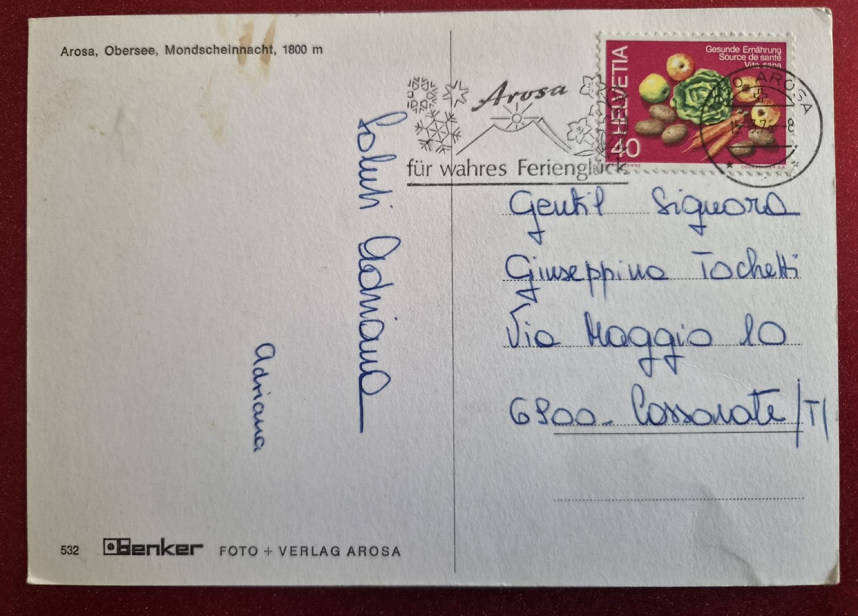 Cartes postales: Arosa Obersee Mondscheinnacht 1976 – D'occasion à Melchnau par Arthurius 1