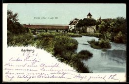 AK Aarberg, Ortsansicht mit Brücke