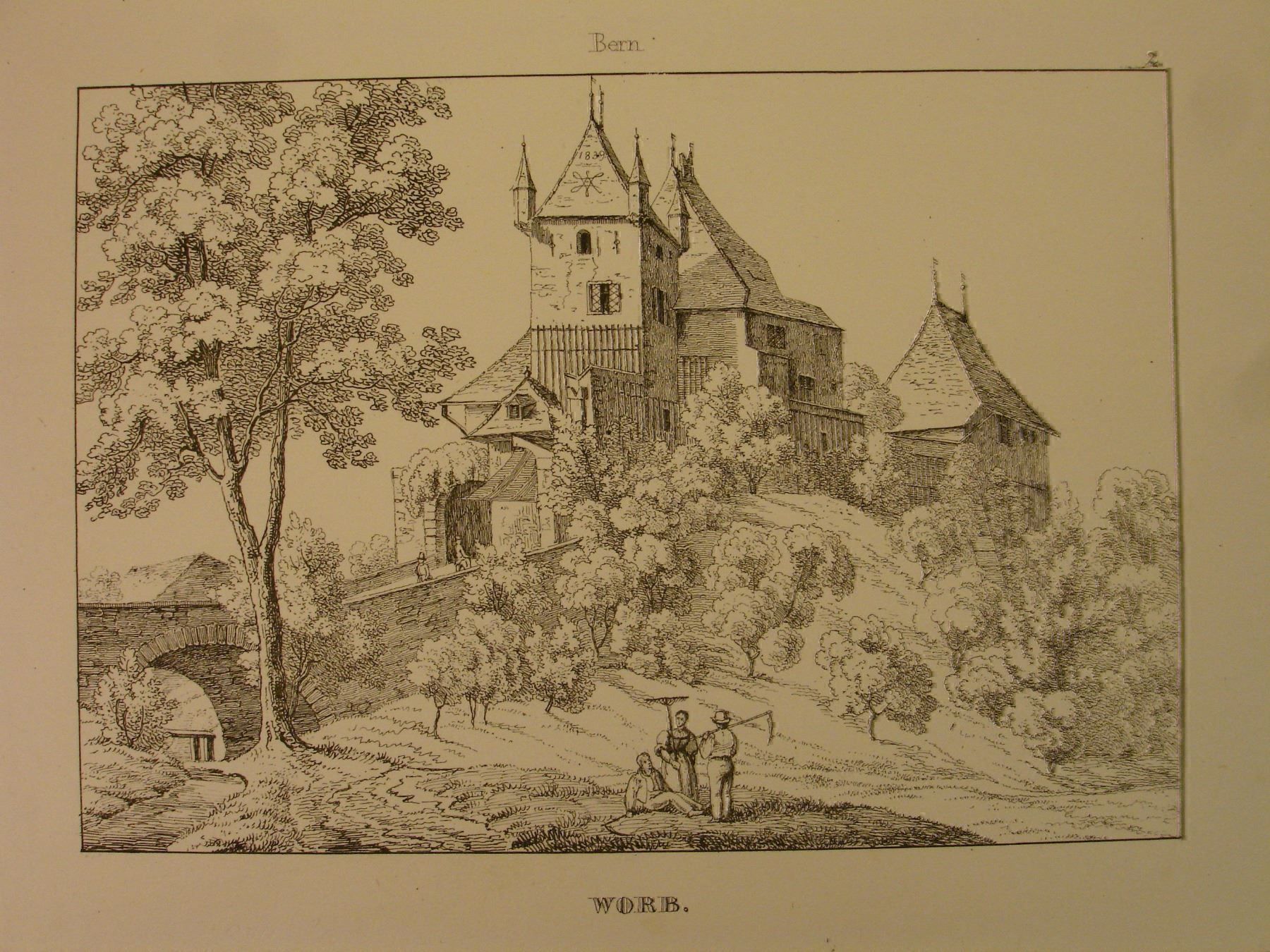 Grafica & Litografie: WORB, BERN, LITHOGRAPHIE 1840 – Usato da Grüningen venduto da Kartensammler