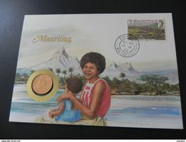 Münzbrief Mauritius 2 Cents 1978