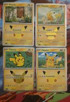4 Pokemon Karten Pikachu Jubiläums Set 30 Jahre neu.