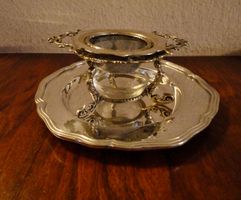 Teesieb/Ablage versilbert, Vintage, edles Design, Top!