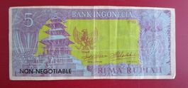 Banknote: Seltene 5 Rima Rupiah Banknote von Indonesien