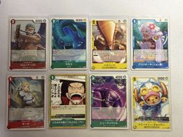 One Piece Card Game Japanese Set 8 Cards Mint Condition