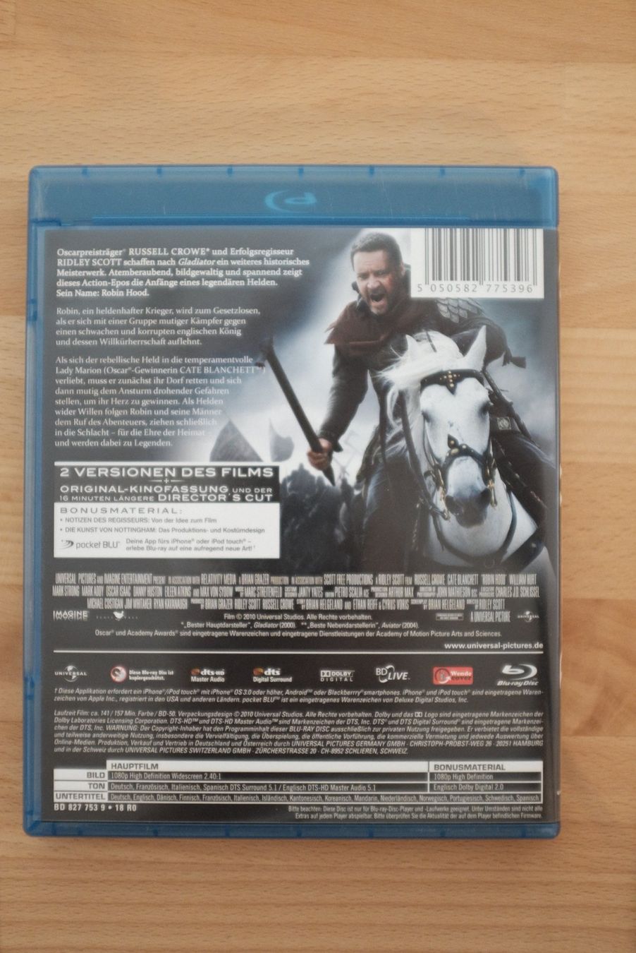 Tutti i DVDs: Robin Hood 2010 Blu-Ray – Nuovo (secondo la descrizione) da Biel/Bienne venduto da ludwigvanfreddie 1