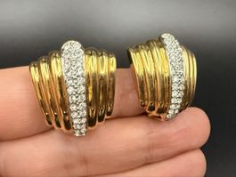 Vintage-Ohrringe Cabouchon Paris – Goldfarben
