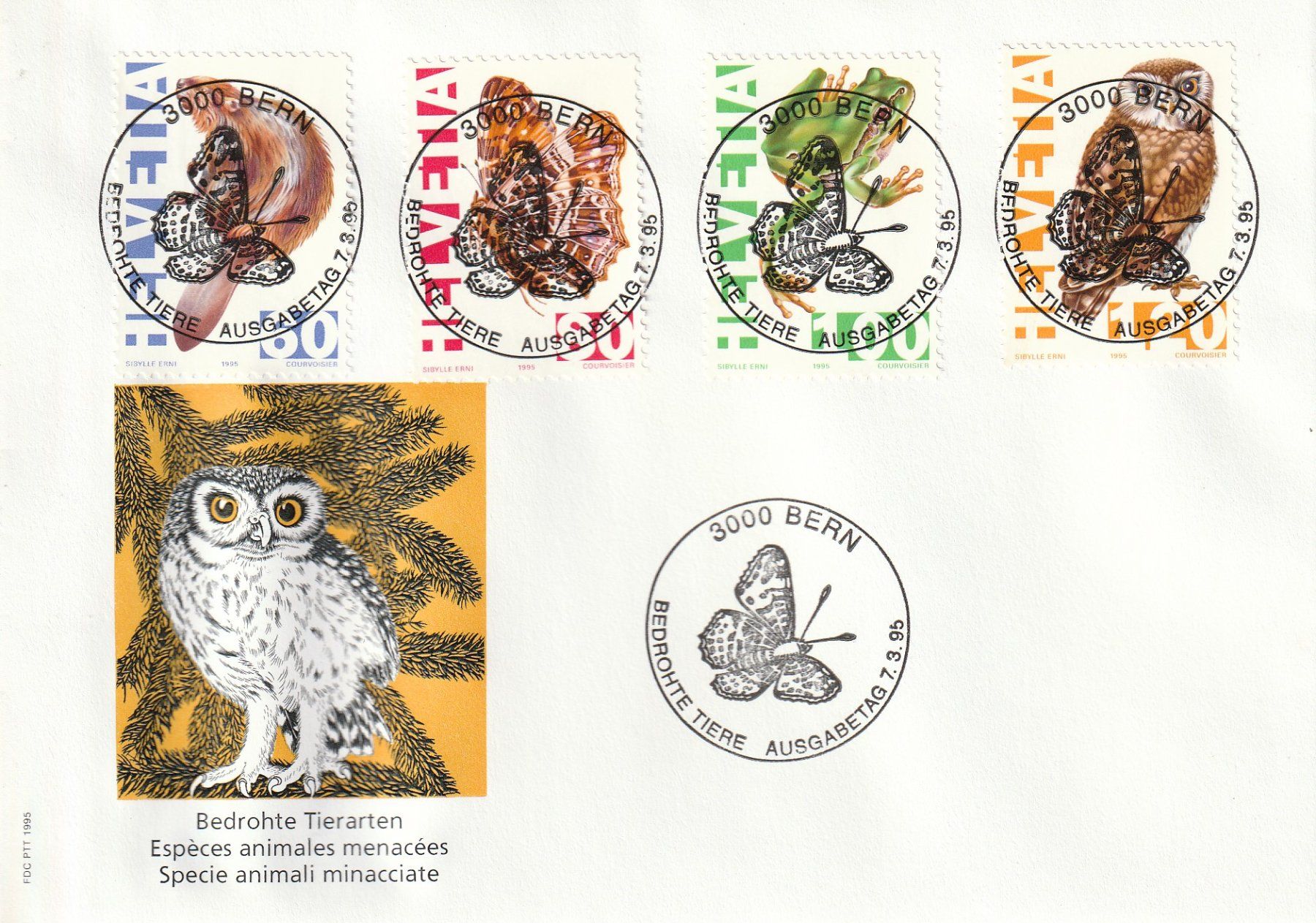 Tutti i francobolli: 1995 Bedrohte einheimische Tierarten, ET - Vollstempel – Nuovo e nell'imballaggio originale da Homburg venduto da masina01