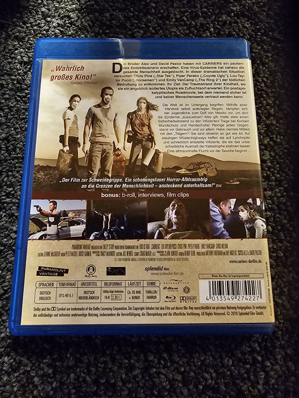 Tutti i DVDs: Carriers - Special Edition Blu-ray – Usato da Ruswil venduto da jan_bxl5 1