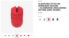 G-Wolves HT-S2 8K Wireless Gaming Mouse 34g (Rotes Modell)
