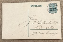 DEUTSCHES REICH POSTKARTE BELGIEN