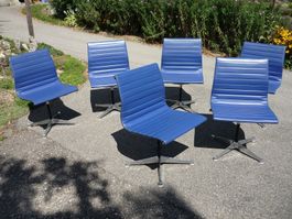 6 Stühle Sessel Bürostuhl Alu Chair EA105 Eames Vitra Miller