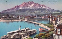 Luzern Seebrücke u. Pilatus 1913