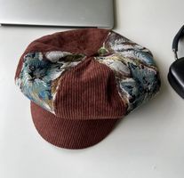 Retro patchwork beret cap Braun - Casquette béret