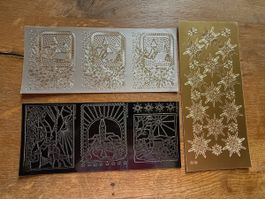 Gold-Silber-Schwarze Stickerbögen für Weihnachten