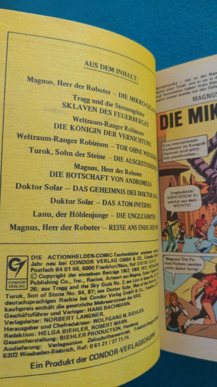 Fumetti: Actionhelden Comic-Taschenbuch Nr. 10 - Condor 1976 – Usato da Niederscherli venduto da Mon_Art 3