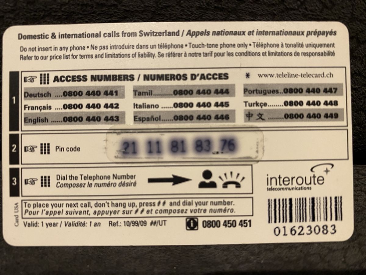 Schede telefoniche: Teleline – Usato da Lausanne venduto da babacard10 1