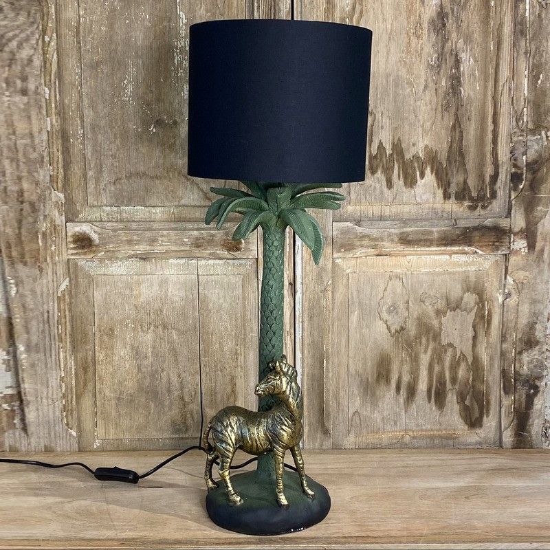Lampen: Lampe Zebra mit Palme – Neu und originalverpackt aus Schaffhausen von AtelierPudesco