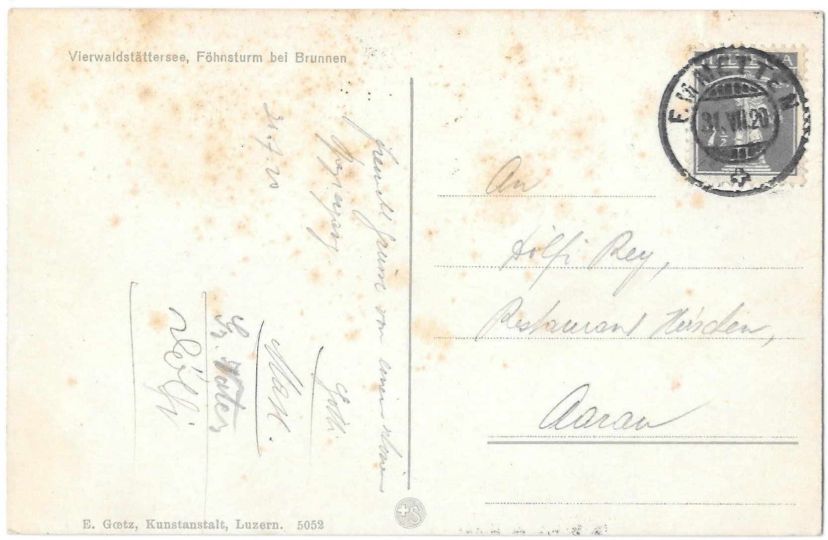 Cartoline postali: Brunnen Föhnsturm – Usato da Olten venduto da clotaldi 1