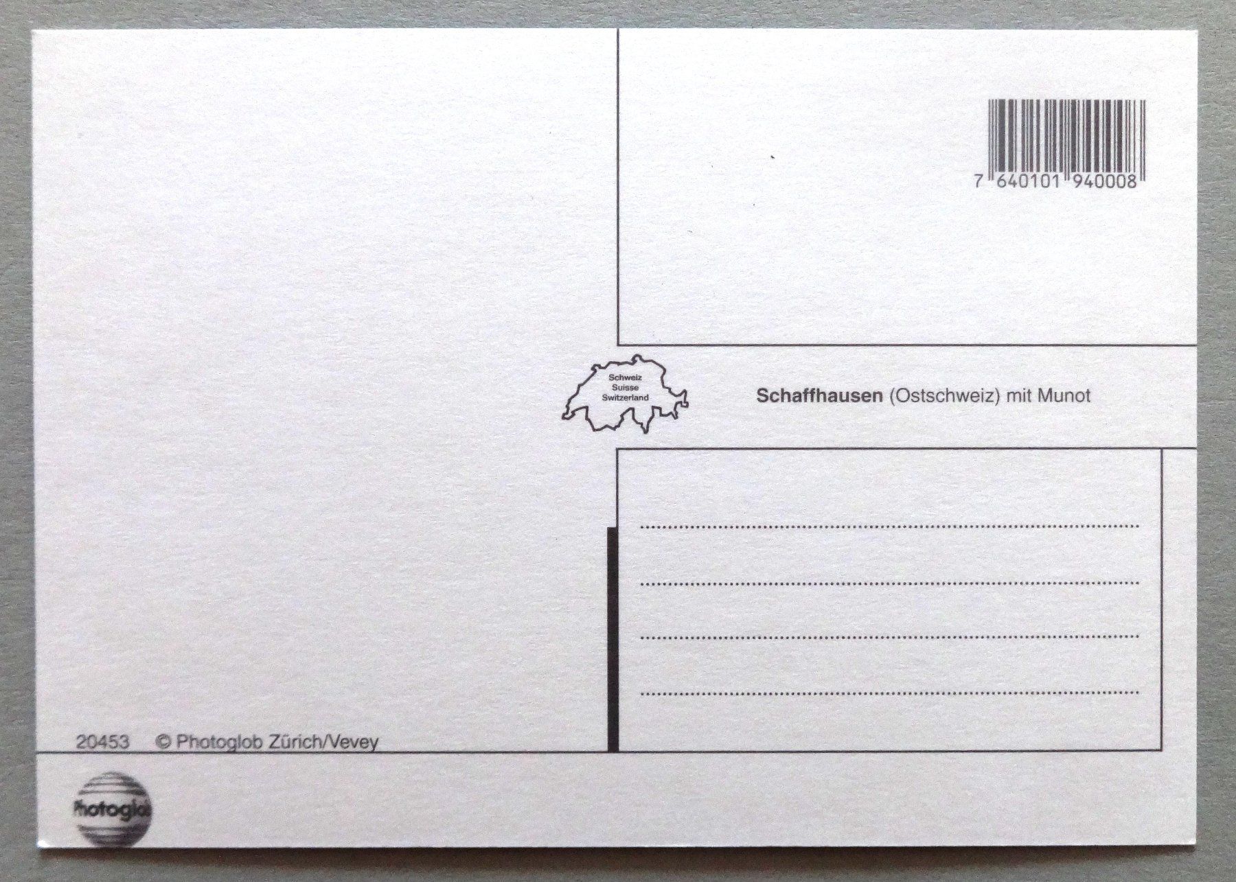 Cartoline postali: Schaffhausen mit Munot – Usato da Fétigny venduto da Billy2miny 1