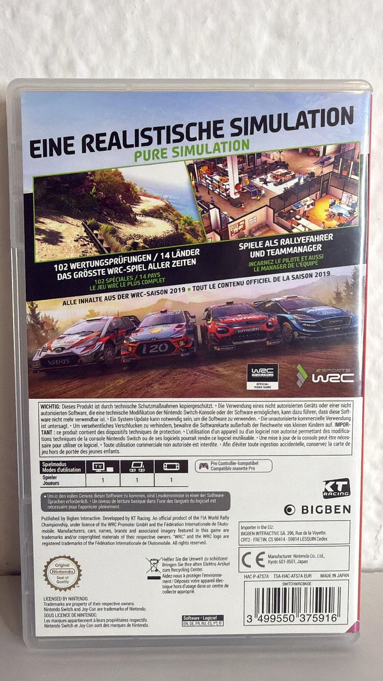 Spiele: Nintendo Switch WRC 8 Rally Spiel – Gebraucht aus Ehrendingen von lax21 1