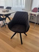 6x Esszimmerstühle in Schwarz  Samt/Velours mit Armlehnen