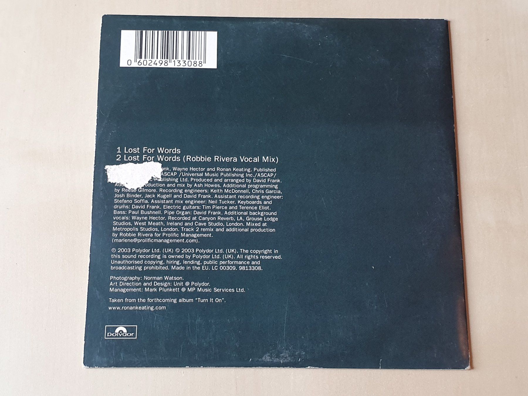 CDs: Ronan Keating Lost for Words – D'occasion à Stansstad par collectorsshop 1
