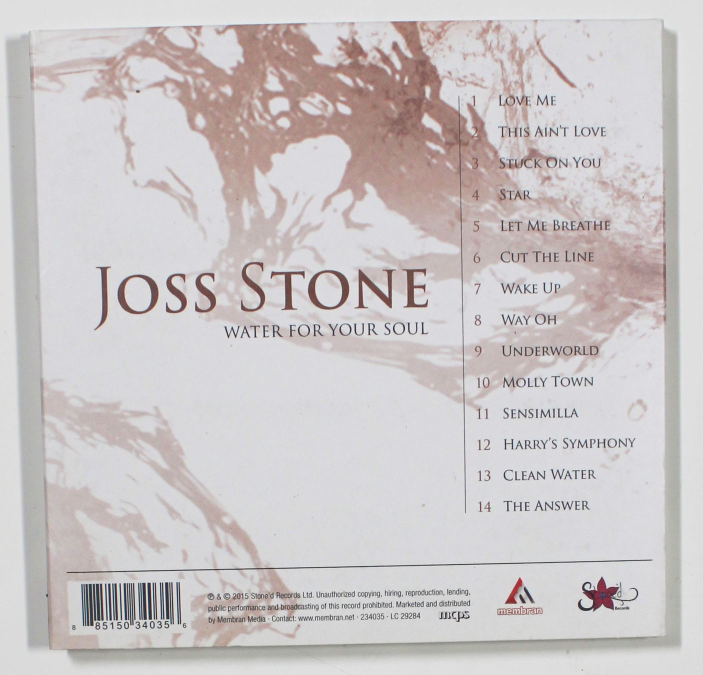 CD: CD - JOSS STONE - WATER FOR YOUR SOUL Digipack – Usato da Brüttisellen venduto da Collector-Corner 2