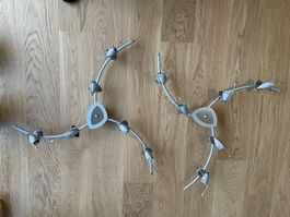 Plafonniers LED MAGNUM en métal nickel mat + abat-jour