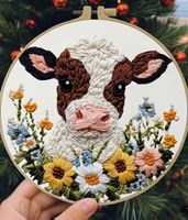 DIY-Stickerei-Set-kleine Kuh-Geschenk-Dekoration-Sticken