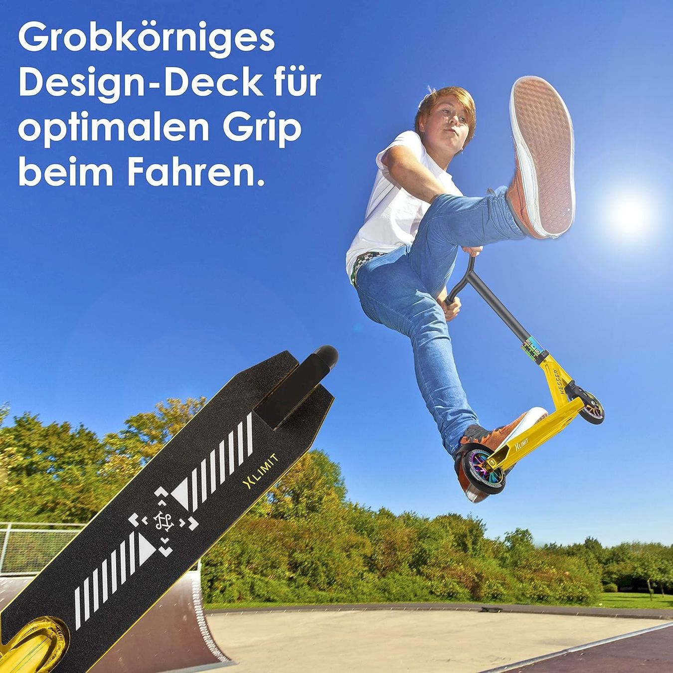 Fahrzeuge für Kinder: KESSER Stunt Scooter Chrome / Gold – Neu und originalverpackt aus Bottighofen von zaap 4