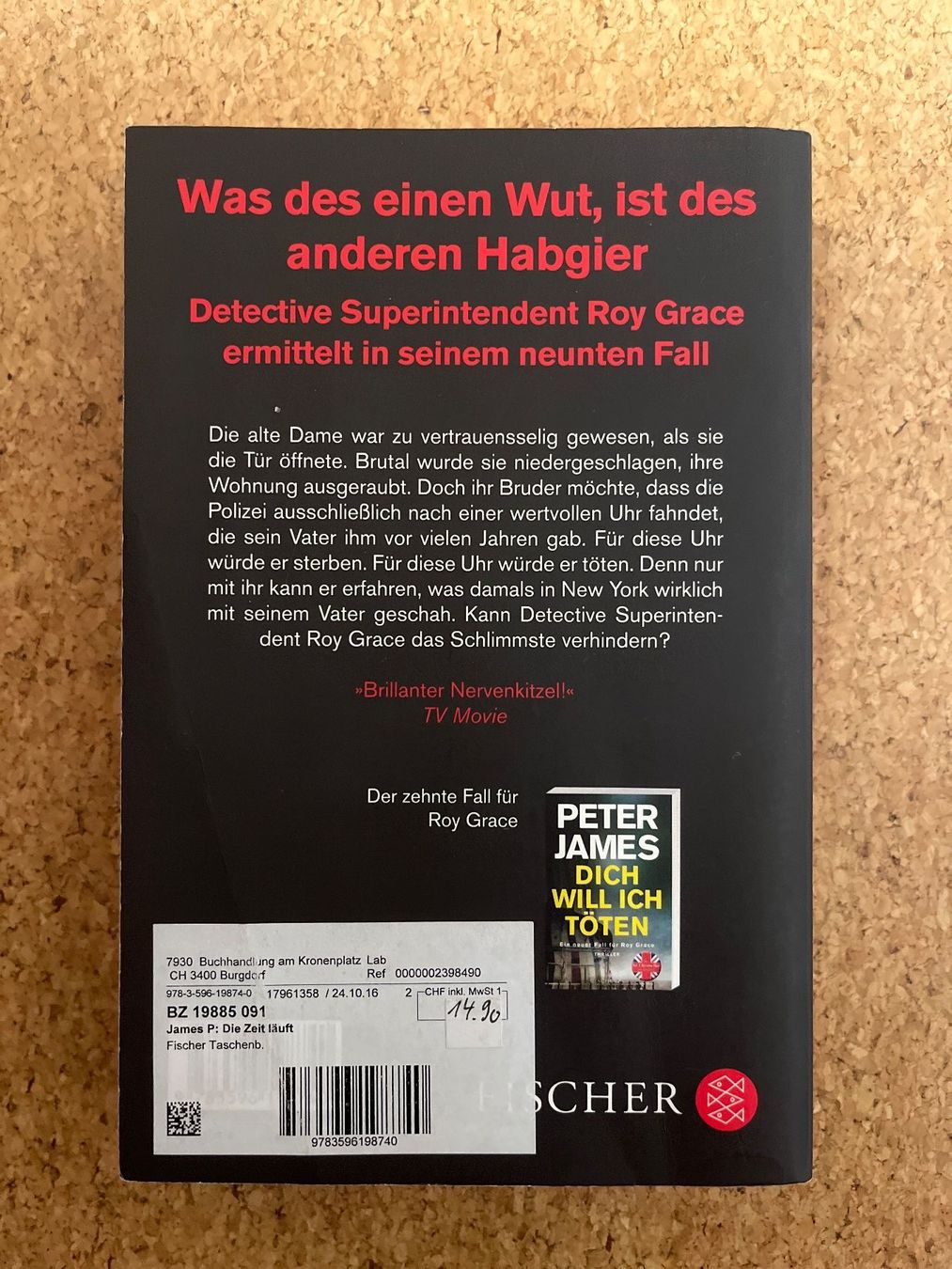 Libri: Taschenbuch "Die Zeit läuft", Peter James – Usato da Grosswangen venduto da Vita500 1