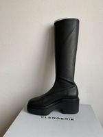 CLERGERIE: OVP-Exklusive schwarze Leder-Stiefel, 37, NP 850