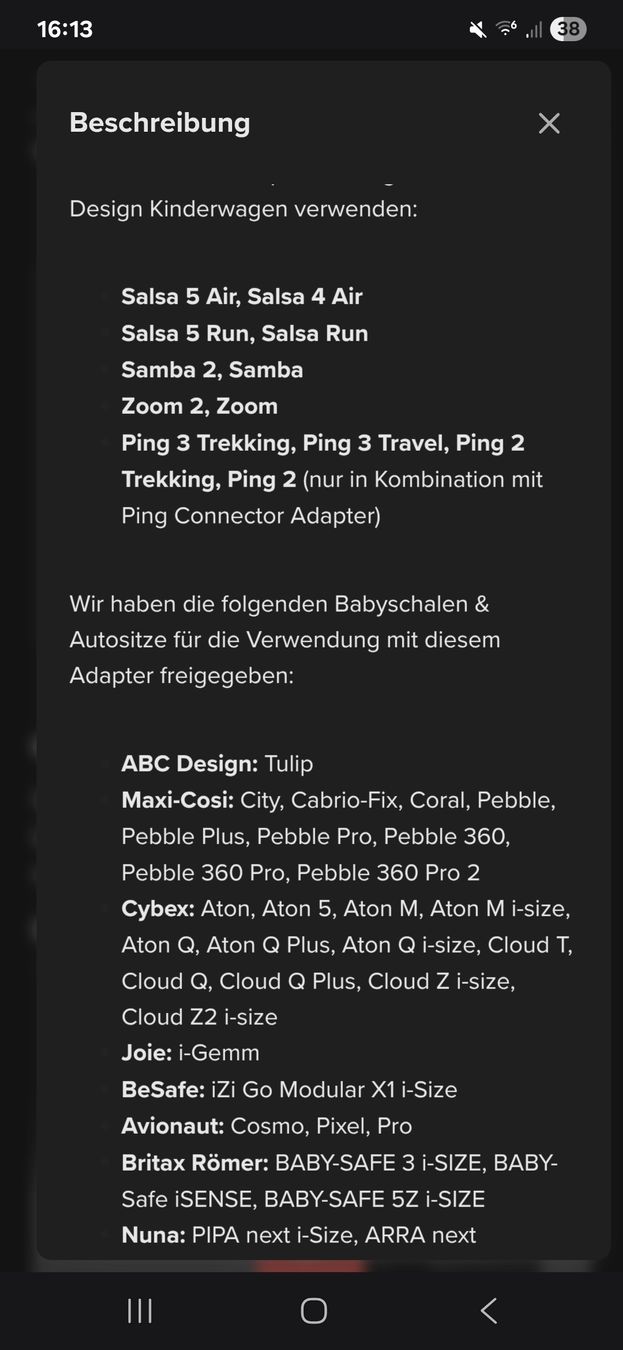 Laufwerke & Adapter: Adapter ABC Design Kinderwagen -> Babyschale – Neu (gemäss Beschreibung) aus Laupersdorf von julunafi 2