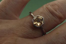 Ring 925 Silber mit synthetischem Stein