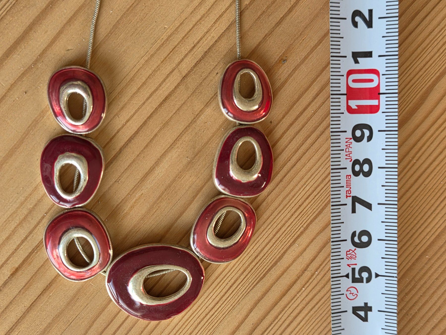 Catenine: Halskette, rot/silber, vermutlich Emaille, Modeschmuch – Usato da Liestal venduto da ITOlio