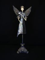 Gekrönter Engel in Blau und Gold